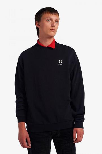 Black Fred Perry SM1952 Men's Sweatshirts | PH 1603NWYB